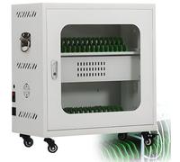 Carrello di Ricarica Mobile con Spazio per più telefoni cellulari, Laptop, Kindle | Carrello per Laptop Standard e Carrello di stoccaggio per aule con Spia di Ricarica + Cavo di Ricarica 40slots