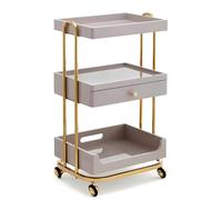 Carrello di rotolamento in metallo con cassetto mobile Utility Trolley Organizer per cucina, bagno e ufficio Carrello multifunzionale con ruote