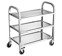 Carrello di servizio a 2/3 ripiani, carrello multiuso in acciaio inossidabile, carrello estraibile, carrello di servizio con ruote, ripiano portaoggetti da cucina con ruote bloccabili, per hotel/risto