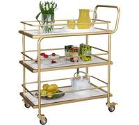 Carrello di servizio a 3 ripiani - versatile con serratura per cucina, soggiorno e bar di casa - elegante e funzionale con ruote