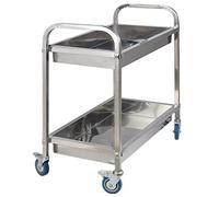 Carrello di servizio a più livelli in acciaio inox per hotel e magazzini, resistente, resistente alle alte temperature, facile da manovrare, perfetto per uso domestico e commerciale