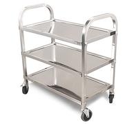 Carrello di servizio, carrello di servizio in acciaio inossidabile a 2/3 piani, carrello di servizio staccabile, carrello da cucina, con ruote bloccabili, carrello di servizio con ripiano portaoggetti