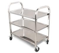 Carrello di servizio, carrello portavivande in acciaio inossidabile, carrello portavivande staccabile a 2/3 ripiani, carrello portavivande, ripiano portaoggetti da cucina con ruote bloccabili, 3 strat