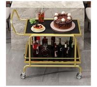 Carrello di servizio in camera d'albergo - Telaio rinforzato resistente con rivestimento a polvere ad alta temperatura, lati di sicurezza elevati, ruote grandi da 7,6 cm con freni per uso ospedaliero