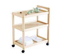 Carrello di servizio in legno a 3 livelli con ruote, versatile per sala da pranzo, tè, vino e bar, per riporre e riporre la cucina