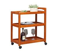 Carrello di servizio in legno a 3 livelli per cena, bar e tè, elegante e versatile, facile da trasportare, perfetto per la casa e l'intrattenimento