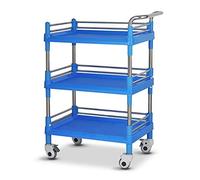 Carrello di servizio mobile portatile a 3 livelli per hotel, cucine e saloni, con freno, blu, 64 x 44 x 100 cm, per un facile trasporto e organizzazione