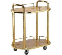 Carrello di servizio per bar dell'hotel, carrello a 2 livelli con 4 ruote, ideale per cucina e servizio bevande, design funzionale per casa e ospitalità