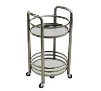 Carrello Di Servizio Rotondo A 2 Ripiani, Carrello Per Vino, Carrello Per Snack Per Anziani, Carrello Mobile Per Tè, Carrello Per Vino Per Hotel, Carrello Per Banca, Carrello Per Prodotti Di Bellezza