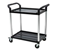 Carrello di servizio STIER, con 2 ripiani, maniglie su entrambi i lati, lungh.xlargh.xalt. 860x480x930 mm, portata 150 kg, 4 ruote piroettanti, di cui 2 con dispositivo di bloccaggio, carrello a