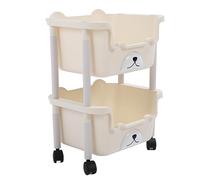 Carrello di Stoccaggio con Incantatore, Ruote per Carrelli di utilità Rotolanti, Carrello di Stoccaggio di Servizio a Forma di Gatto Carino Grande Organizzatore di Stoccaggio (2 livelli)