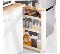 Carrello di stoccaggio del bagno, carrello di stoccaggio sottile, 3 livelli tra lavatrice e asciugatrice Organizzatore del bagno in plastica con ruote Strena scaffale per cucina, organizzatore