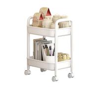 Carrello di stoccaggio della cucina - Organizzatore a 2 livelli, rack di utilità a rotolamento | 14.57*10.63*19,49 pollici scaffale da bagno con ruote, picolo supporto portatile, carrello sottile in