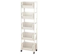Carrello Di Stoccaggio Mobile: Organizzatore Di Rotella A Gradini, Carrello Di Servizi Pubblici Con Ruote | Rack Di Stoccaggio Sottile Per Libri, Refrigerazioni, Forniture Per Uffici, Espaci