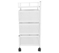 Carrello di Stoccaggio Rotante con Ruote Rooling, Organizzatore di Cesti in Rete da Frutta e Verdura a 3 o 5 Livelli, Grande Grigliatura per Ciotola in Acciaio a Carbone per (3