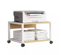 Carrello di supporto per stampante laser, resistente a 2 livelli con contenitore, supporto da pavimento su ruote, ripiano organizer per carta A4 per casa e ufficio