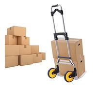 Carrello di trasporto 2 in 1, carrello e carrello a piattaforma, pieghevole, con maniglia telescopica, sistema di trasporto con ruote e rope per supermercato