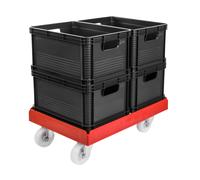 Carrello di trasporto + 4 scatole da 20 L Robusto Keeeper capacità di carico ...