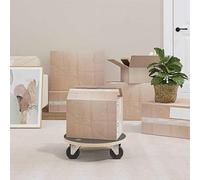 Carrello di trasporto 6 pezzi grigio compensato con 24 ruote 38,5 x 11 cm robusto per industria, officina, magazzino, logistica, spedizione e trasporto di materiali