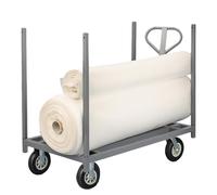 Carrello di trasporto in tessuto industriale con barra girevole regolabile, piattaforma di rotolamento resistente, carrello manuale per rotoli di tessuto, attrezzature da palco e merci di magazzino