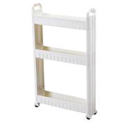 Carrello di utilità su ruote carrello di stoccaggio sottile a 3 livelli con ganci e pareti piattaforma di plastica stretta con manici per il lavanderia del bagno del bagno in cucina, 29x18x4 pollici