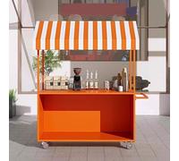 Carrello di vendita all'aperto con ruote, supporto del ferro di 140cm per il camion mobile dell'alimento, esposizione portatile del fornitore per i mercati dello street food & degli agricoltori