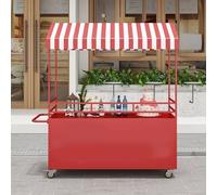Carrello di vendita all'aperto con ruote, supporto del ferro di 140cm per il camion mobile dell'alimento, esposizione portatile del fornitore per i mercati dello street food & degli agricoltori