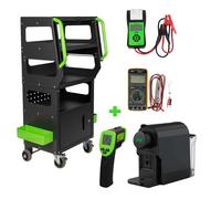 CARRELLO DIAGNOSTICO + TESTER BATTERIA CON STAMPA + MULTIMETRO DIGITALE + TERMOM