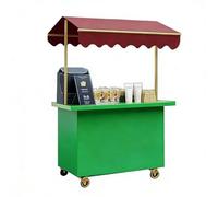 Carrello distributore automatico mobile portatile a 4 ruote con ruote, bancarella del mercato in ferro con tettoia e scatola di immagazzinaggio, supporto portatile for gelati, snack(B,140CM)