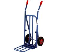 Carrello doppia pala ribaltabile portasacchi 2 ruote pneumatiche Kg.120 trasport