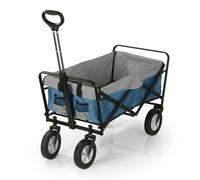 EASYmaxx Carrello a mano, carrello per il trasporto, portata fino a 80 kg, pieghevole, design moderno, robusto rivestimento in nylon, giunti girevoli a 360° sulle ruote anteriori, con copertura [blu