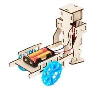 Carrello elettrico educativo in legno, modello auto giocattolo, set da costruzione per bambini, progetto manuale, esperienza apprendimento pratico, set artistico per bambini sicuro