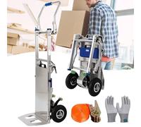Carrello elettrico per salire le scale per spostare oggetti pesanti, carico massimo 199,6 kg, design pieghevole a tre pieghe, altezza gradino 23 cm