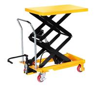 Carrello Elevatore a Forbice Manuale con Pedale | Maniglia Pieghevole, 4 Ruote PU, Freni Ruote, Molla Acciaio, Officina(90.5x50x150cm-500kg-1)