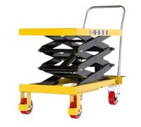 Carrello Elevatore a Forbice Manuale con Pedale | Maniglia Pieghevole, 4 Ruote PU, Freni Ruote, Molla Acciaio, Officina(90.5x50x200cm-200kg)