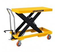 Carrello Elevatore a Forbice Manuale con Pedale | Maniglia Pieghevole, 4 Ruote PU, Freni Ruote, Molla Acciaio, Officina(120x60x100cm-1000kg)