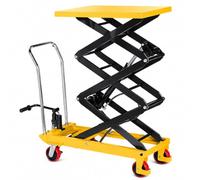 Carrello Elevatore a Forbice Manuale con Pedale | Maniglia Pieghevole, 4 Ruote PU, Freni Ruote, Molla Acciaio, Officina(90.5x50x200cm-500kg)