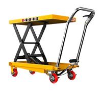 Carrello Elevatore a Forbice Manuale con Pedale | Maniglia Pieghevole, 4 Ruote PU, Freni Ruote, Molla Acciaio, Officina(81.5x50x90cm-500kg)
