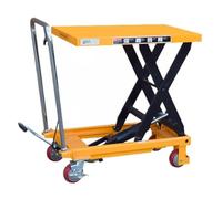 Carrello Elevatore a Forbice Manuale Idraulico | Pedale di Sollevamento, Rilascio a Mano, Piano in Acciaio, 4 Ruote PU(81.5x50x90cm-500kg)