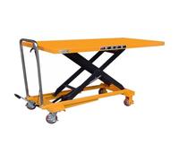 Carrello Elevatore a Forbice Manuale Idraulico | Pedale di Sollevamento, Rilascio a Mano, Piano in Acciaio, 4 Ruote PU(160x80x90cm-500kg)
