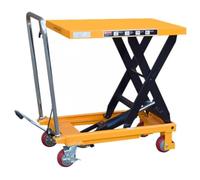 Carrello Elevatore a Forbice Manuale Idraulico | Pedale di Sollevamento, Rilascio a Mano, Piano in Acciaio, 4 Ruote PU(81.5x50x90cm-300kg)