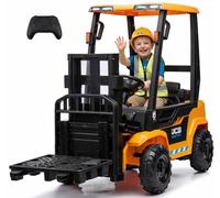 Carrello Elevatore Elettrico per Bambini 12V Muletto Cavalcabile con Telecomando