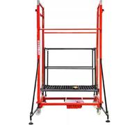 Carrello Elevatore Elettrico, Piattaforma di Sollevamento per Ponteggi Resistente con Telecomando, Portata Max 300kg, Design Mobile Pieghevole, Costruzione Acciaio per Edilizia Interna ed Esterna,3m