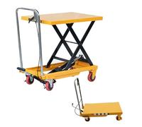 Carrello elevatore idraulico a forbice, doppio sollevatore manuale a forbice, capacità 300 kg, cuscinetto antiscivolo, ideale per fabbriche, magazzini, supermercati, attrezzature pesanti