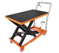 Carrello elevatore idraulico, capacità 500 kg, altezza di sollevamento 89,9 cm, tavolo sollevatore manuale a forbice con ruote di bloccaggio e cuscinetto antiscivolo per la movimentazione dei