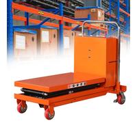 Carrello elevatore idraulico con 4 ruote, capacità 140 kg, piattaforma 71 x 45 cm, ideale per movimentazione di materiali e trasporto in lavori elettrici e magazzini
