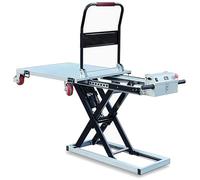 Carrello elevatore idraulico, piattaforma elevatrice idraulica, tavolo elevatore a forbice elettrico, per lo scarico sicuro delle merci con 4 ruote(100)
