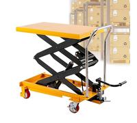 Carrello elevatore idraulico, supporto compatto a 4 ruote, portata 150 kg, altezza regolabile 0,72 m, ideale per scuole e laboratori industriali