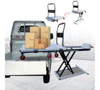 Carrello Elevatore Idraulico, Tavolo Elevatore Elettrico A Forbice Singola Con 4 Ruote, Carrello Idraulico Elevabile Per Movimentazione Materiali, Capacità 300 Kg, Altezza Di Sollevamento 38,6"