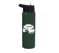 Carrello elevatore | Sfondo luna | Divertente carrello elevatore Stainless Steel Insulated Water Bottle